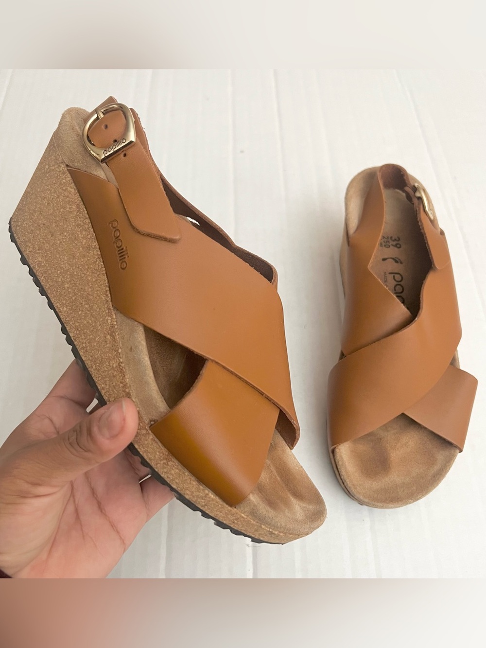 Papillio | Samira Leather Wedge Sandals